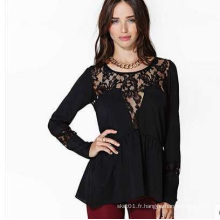 OEM Vêtements de mode 2015 Blouse à lacets à manches longues